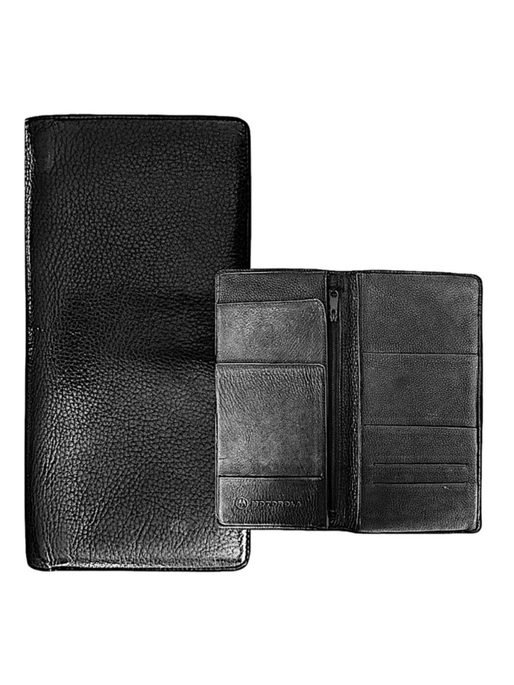 Motorola Vintage Black Leather Travel Document Holder Organizer Wallet Case Rare